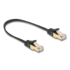 Delock RJ45 lapos hálózati kábel fonott borítással Cat.6A S/FTP apa - apa 0,25 m fekete
