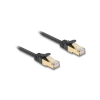 DELOCK RJ45 lapos hálózati kábel fonott borítással Cat.6A U/FTP apa - apa 0,5 m fekete (80324) (80324)