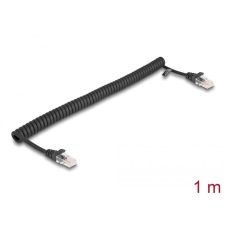 DELOCK RJ45 tekercselt kábel apa - apa Cat.5e 1 m fekete (87992) (del87992) kábel és adapter