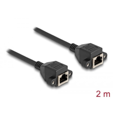 DELOCK RJ50 bővítő kábel anya - anya S/FTP 2 m fekete (80200) (del80200) kábel és adapter