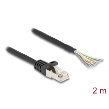 DELOCK RJ50 kábel apa - nyílt vezetékvég S/FTP 2 m fekete (802065) (del80206) kábel és adapter