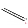 DELOCK Rozsdamentes Acél Kábelkötegek Hossza 200 x Szélesség 7,9 mm fekete 10 db. (18813) (18813)