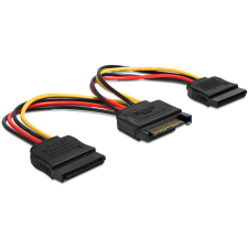 DELOCK SATA (15 tűs) – 2 db SATA HDD (egyenes) hálózati kábel kábel és adapter
