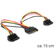 DELOCK - SATA 15pin > 2x SATA HDD - tápkábel, forgatott kábel és adapter