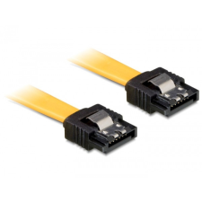 Delock SATA 6 Gb/s egyenes/egyenes kábel, fém, 10 cm kábel és adapter
