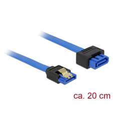 DELOCK SATA-bovítokábel, 6 Gb/s, hüvely, egyenes &gt; SATA dugó, egyenes, 20 cm, kék, reteszes típusú kábel és adapter