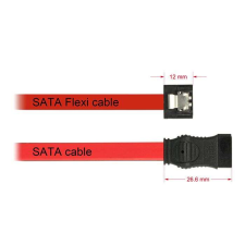 DELOCK SATA FLEXI 6 Gb/s 30cm Red metal Cable 83834 kábel és adapter