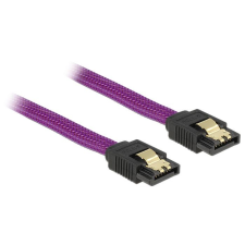 DELOCK SATA kábel 6 Gb/s 100 cm egyenes / egyenes fém lila Prémium kábel és adapter
