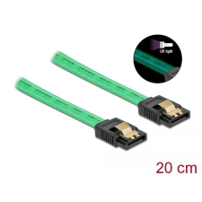 DELOCK SATA kábel UV fényhatással 20cm zöld (82017) (delock82017) kábel és adapter