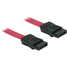 DELOCK SATA piros, egyenes/egyenes csatl., 50 cm-es összekötő kábel kábel és adapter