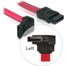  Delock SATA piros, felfele/egyenes csatl., 22 cm-es összekötő kábel kábel és adapter