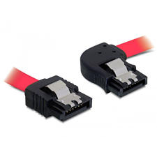 DELOCK SATA piros, jobb/egyenes csatl. (fémlappal), 30 cm-es összekötő kábel kábel és adapter