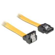  Delock SATA sárga, lefele / egyenes csatl. (fémlappal), 30 cm-es összekötő kábel kábel és adapter