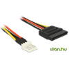DELOCK SATA táp 2/3/4 pin Tápkábel Fekete 24cm 83877