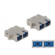 DELOCK SC optikai szálas csatlakozó duplex anya - SC Duplex anya, egymódosú fém kábel és adapter