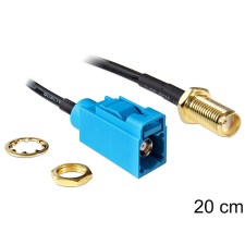 DELOCK SMA csatlakozó válaszfal > FAKKRA Z csatlakozó, 200 mm kábel és adapter