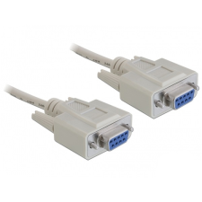 DELOCK soros null modem kábel, 9 pin anya / anya, 1,8 m kábel és adapter