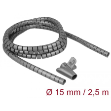 DELOCK spirális kábelburkolat behúzó eszközzel 2,5m x 15mm szürke (18843) (delock18843) asztali számítógép kellék