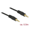 DELOCK Stereo Jack Cable 3.5mm 3 pin male > male 0,5m Black (83742)