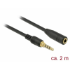 DELOCK Stereo Jack Extension Cable 3.5mm 4 pin male to female 2m Black