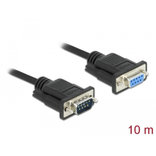 DELOCK Sub-D9-es, RS-232 soros kábel, apa-anya, 10 m kábel és adapter