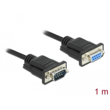 DELOCK Sub-D9-es, RS-232 soros kábel, apa-anya, 1 m kábel és adapter
