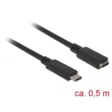 DELOCK SuperSpeed USB3.1 Gen1 USB Type-C male &gt; female 3 A cable 0,5m Black kábel és adapter