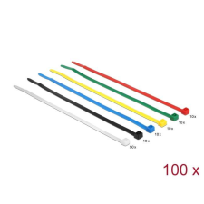 DELOCK színes kábelkötözők, 200mm x 3.6 mm, 100 darab villanyszerelés