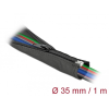 DELOCK Szőtt önzáródó karmantyú 1 m x 35 mm-es fekete