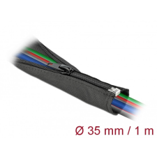 DELOCK Szőtt önzáródó karmantyú 1 m x 35 mm-es fekete villanyszerelés