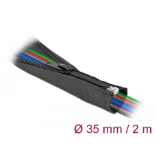 DELOCK Szőtt önzáródó karmantyú 2 m x 35 mm-es fekete villanyszerelés