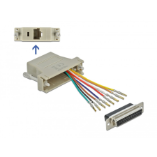 DELOCK Szürke Sub-D 25-tűs anya RJ45 anya összekötő adapter kábel és adapter