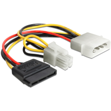 DELOCK tápkábel Molex 4 pinen apa > SATA 15 pines anya + P4 apa kábel és adapter
