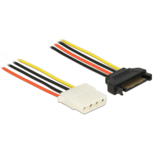 DELOCK tápkábel sata 15 tűs apa &gt; 4 tűs anya 50 cm kábel és adapter