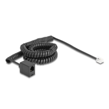 DELOCK Telefon csavart kábel RJ11 apa - RJ11 anya fekete színű 5 m kábel és adapter