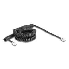 DELOCK Telefon csavart kábel RJ11 apa - RJ11 apa fekete színű 5 m kábel és adapter