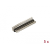 DELOCK Tűfejléc 20 tűs, 2,54 mm-es osztással, 2 soros, szögletes, 5 db.