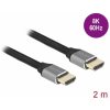 DELOCK Ultra nagy sebességû HDMI kábel 48 Gbps 8K 60 Hz szürke 2 m tanúsítvánnyal