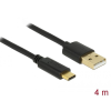 DELOCK USB 2.0 cable Type-A to Type-C 4m Black (83669)