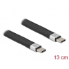 DELOCK USB 2.0 FPC lapos csík kábel USB Type-C - USB Type-C 13 cm PD 5 A E-Marker