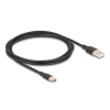 DELOCK USB 2.0 kábel USB A-típusú dugó - USB Type-C dugó 2,5 m fekete Szilikon