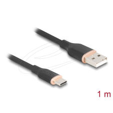DELOCK USB 2.0 kábel USB-A to USB-C 1m Black kábel és adapter