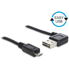 DELOCK USB 2.0 - MicroUSB kábel 0,5m - Fekete kábel és adapter