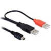 DELOCK USB 2.0 mini kábel (2 x Type-A dugó / 5-pin mini dugó) 1 m