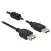 DELOCK USB 2.0-s bővítőkábel A-típusú csatlakozódugóval > USB 2.0-s, A-típusú csatlakozóhüvellyel, 0