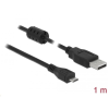 DELOCK USB 2.0-s kábel A-típusú csatlakozó > USB 2.0 Micro-B csatlakozó 1m fekete (84901) (84901)