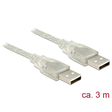 DELOCK USB 2.0-s kábel A-típusú csatlakozódugóval &gt; USB 2.0-s, A-típusú csatlakozódugóval, 3 m, átte kábel és adapter