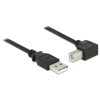 DELOCK USB 2.0-s kábel A-típusú dugó > USB 2.0 B-típusú dugó derékszögű 1,5 m fekete