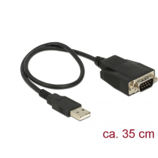 DELOCK USB 2.0 Type-A male &gt; 1x Serial RS-232 DB9 male with screws and nuts ESD protection Adapter kábel és adapter