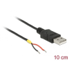 DELOCK USB 2.0 Type-A male > 2 x open wires power 10 cm Raspberry Pi cable Black
